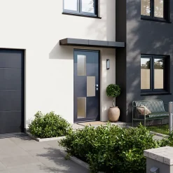 Porte d'entrée acier gris RAL 7016 Jesolo 96 x h.218 cm poussant droit-Fortia Best