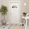 Porte d'entrée acier blanc RAL 9003 Isabela 96 x h.218 cm poussant droit-Fortia Clearance