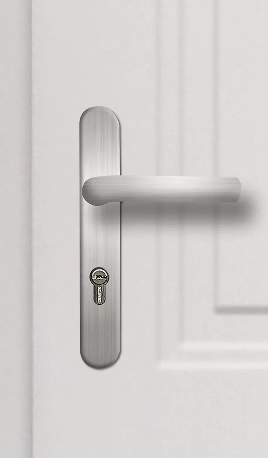 Porte d'entrée acier blanc RAL 9003 Isabela 96 x h.218 cm poussant droit-Fortia Clearance