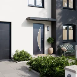 Porte d'entrée acier gris RAL 7016 Ricadi 96 x h.218 cm poussant gauche-Fortia Clearance