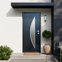 Porte d'entrée acier gris RAL 7016 Ricadi 96 x h.218 cm poussant gauche-Fortia Clearance