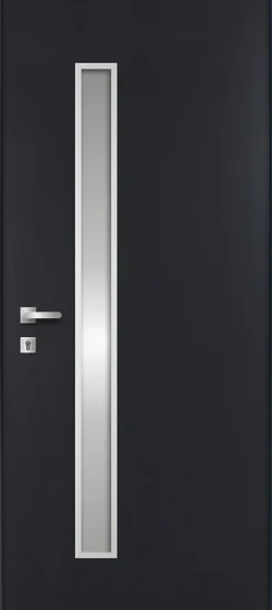 Fortia Porte d'entrée acier gris RAL 7016 Pasni 96 x h.218 cm poussant droit