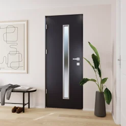Fortia Porte d'entrée acier gris RAL 7016 Pasni 96 x h.218 cm poussant droit
