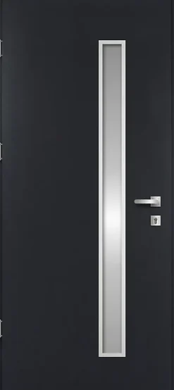 Fortia Porte d'entrée acier gris RAL 7016 Pasni 96 x h.218 cm poussant droit