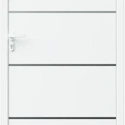 Fortia Porte d'entrée alu blanc RAL 9003 Cecina 96 x h.218 cm poussant droit