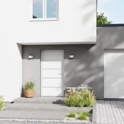 Fortia Porte d'entrée alu blanc RAL 9003 Cecina 96 x h.218 cm poussant droit