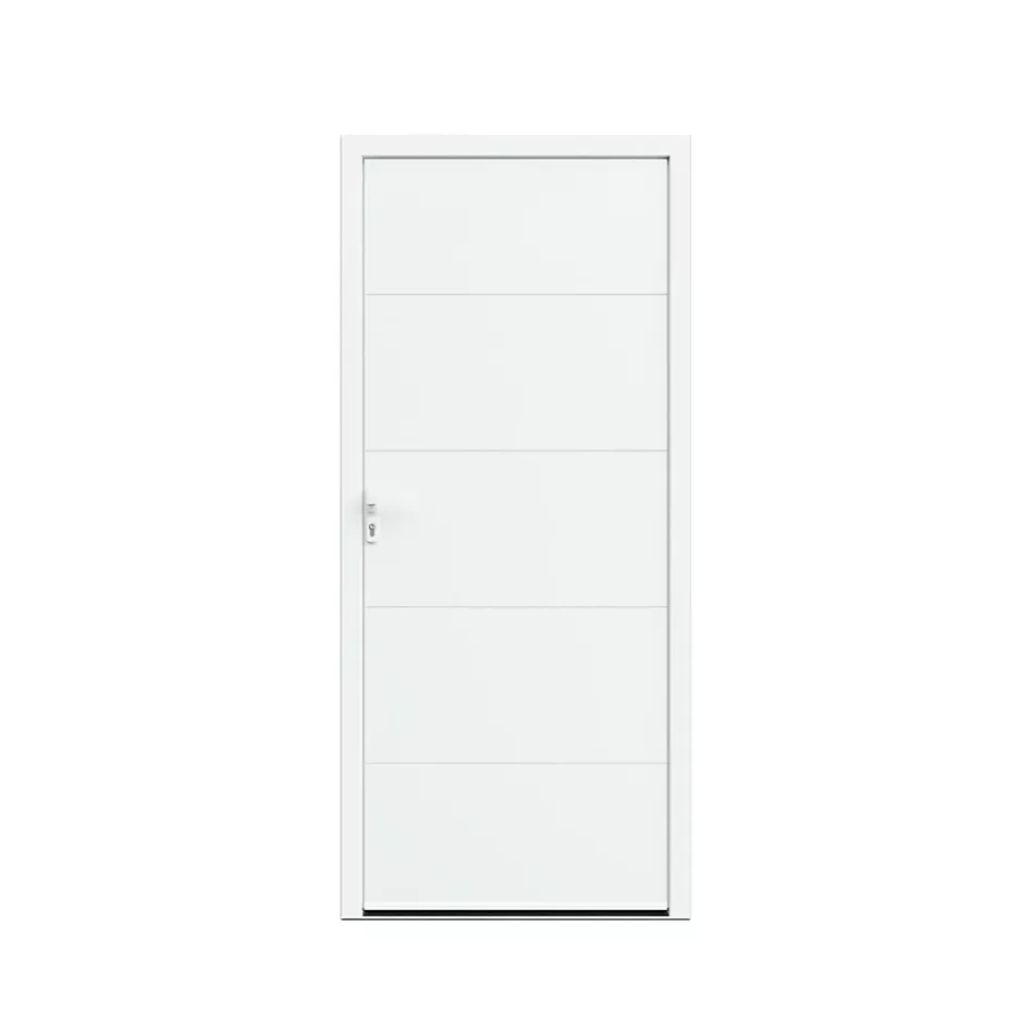 Porte d'entrée alu blanc RAL 9003 Madryn 96 x h.218 cm poussant droit-Fortia Clearance
