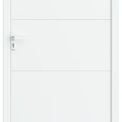 Porte d'entrée alu blanc RAL 9003 Madryn 96 x h.218 cm poussant droit-Fortia Clearance