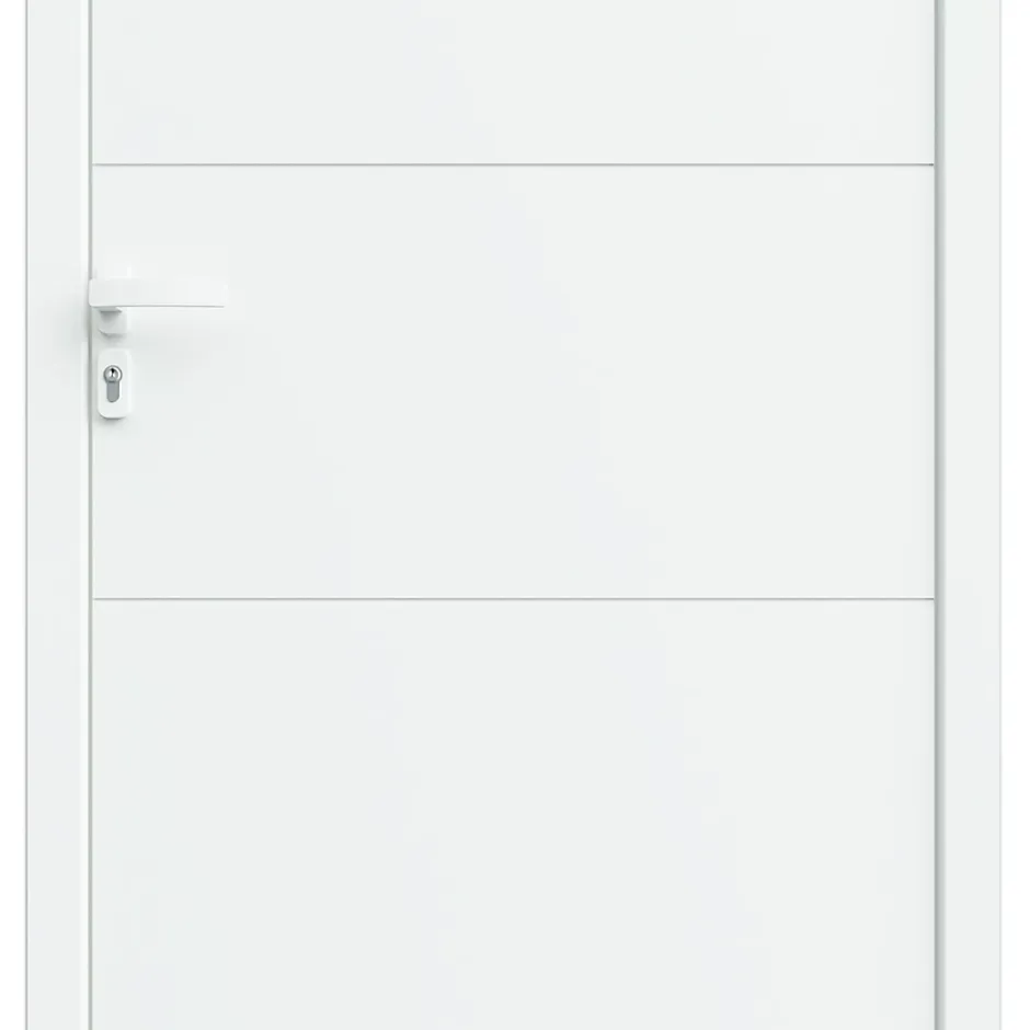 Porte d'entrée alu blanc RAL 9003 Madryn 96 x h.218 cm poussant droit-Fortia Clearance