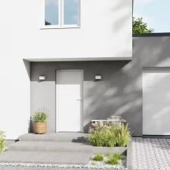 Porte d'entrée alu blanc RAL 9003 Madryn 96 x h.218 cm poussant droit-Fortia Clearance