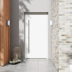 Fortia Porte d'entrée alu blanc RAL 9003 Kapas 96 x h.218 cm poussant droit