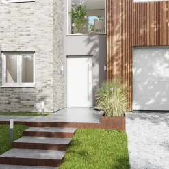 Fortia Porte d'entrée alu blanc RAL 9003 Kapas 96 x h.218 cm poussant droit