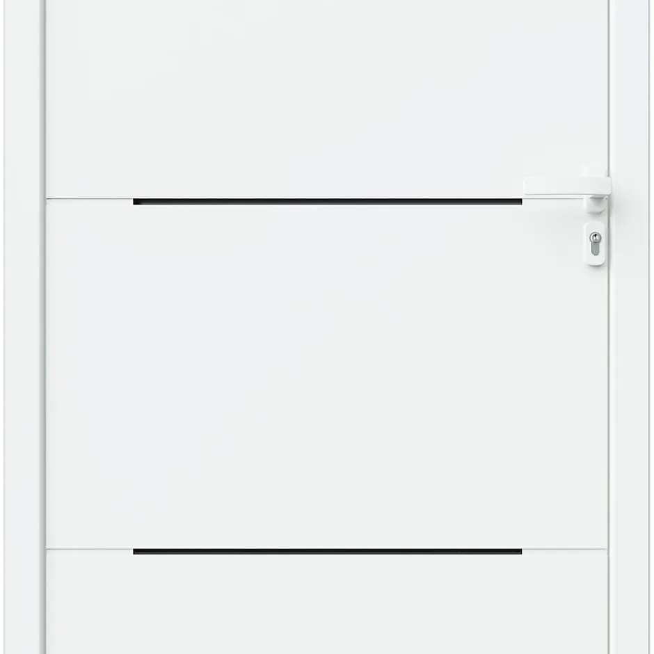 Fortia Porte d'entrée alu blanc RAL 9003 Leme 96 x h.218 cm poussant gauche