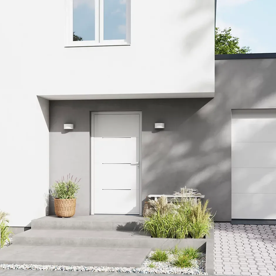 Fortia Porte d'entrée alu blanc RAL 9003 Leme 96 x h.218 cm poussant gauche