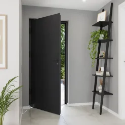 Fortia Porte d'entrée alu gris RAL 7021 Madryn 96 x h.218 cm poussant droit