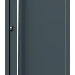 Porte d'entrée alu gris RAL 7021 Kapas 96 x h.218 cm poussant droit-Fortia New