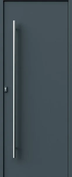 Porte d'entrée alu gris RAL 7021 Kapas 96 x h.218 cm poussant droit-Fortia New