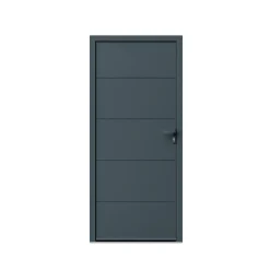 Porte d'entrée alu gris RAL 7021 Madryn 96 x h.218 cm poussant gauche-Fortia Online