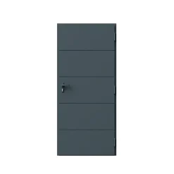 Porte d'entrée alu gris RAL 7021 Madryn 96 x h.218 cm poussant gauche-Fortia Online