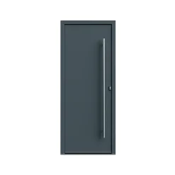 Porte d'entrée alu gris Kapas RAL 7021 96 x h.218 cm poussant gauche-Fortia Online
