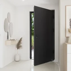 Porte d'entrée alu gris Kapas RAL 7021 96 x h.218 cm poussant gauche-Fortia Online