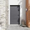 Fortia Porte d'entrée alu gris RAL 7021 Cecina 96 x h.218 cm poussant gauche