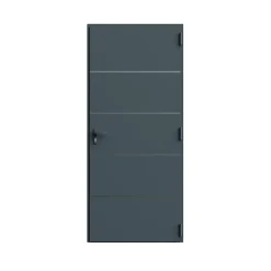 Fortia Porte d'entrée alu gris RAL 7021 Cecina 96 x h.218 cm poussant gauche