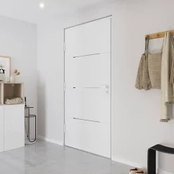 Fortia Porte d'entrée alu Leme blanc RAL 9003 96 x h.218 cm poussant droit