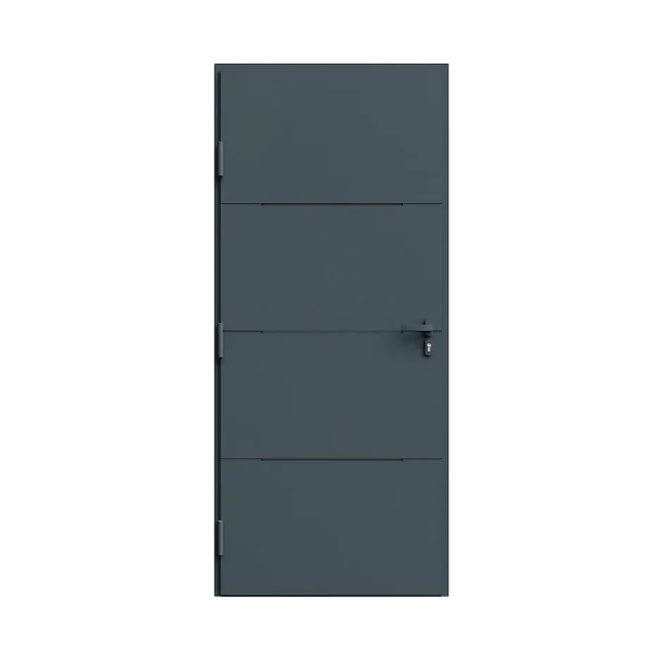Fortia Porte d'entrée alu Leme gris RAL 7021 96 x h.218 cm poussant droit