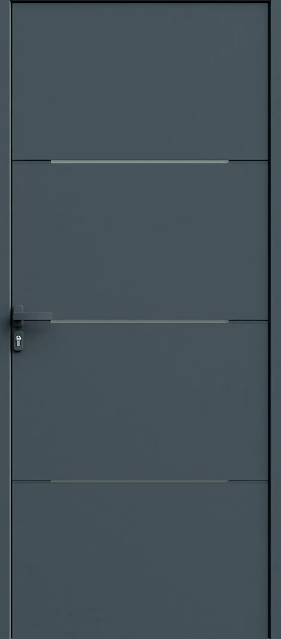 Fortia Porte d'entrée alu Leme gris RAL 7021 96 x h.218 cm poussant droit