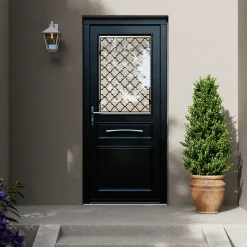 Porte d'entrée bois Bolata 98 x h.218 cm poussant droit-Fortia Outlet