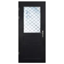 Porte d'entrée bois Bolata 98 x h.218 cm poussant droit-Fortia Outlet