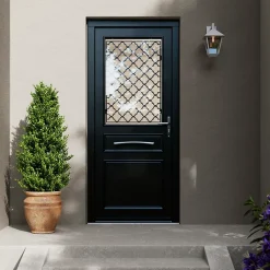 Porte d'entrée bois Bolata 98 x h.218 cm poussant gauche-Fortia Outlet