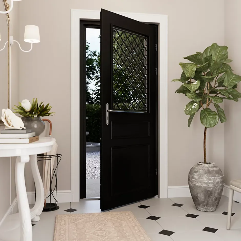 Porte d'entrée bois Bolata 98 x h.218 cm poussant gauche-Fortia Outlet