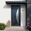 Porte d'entrée pvc anthracite RAL 7016 Hermoso 96 x h.218 cm poussant droit-Fortia Outlet