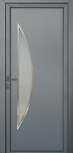 Porte d'entrée pvc anthracite RAL 7016 Hermoso 96 x h.218 cm poussant droit-Fortia Outlet