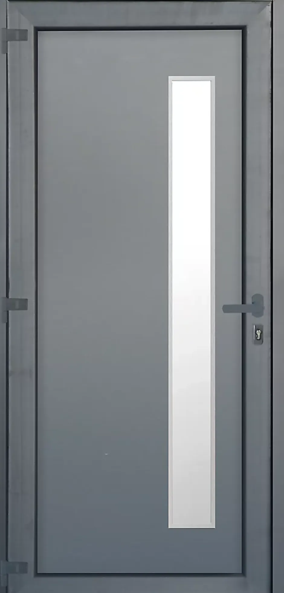 Porte d'entrée pvc anthracite RAL 7016 Gatteo 96 x h.218 cm poussant droit-Fortia New