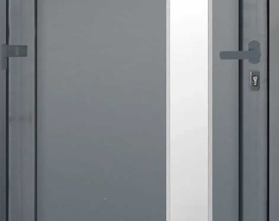 Porte d'entrée pvc anthracite RAL 7016 Gatteo 96 x h.218 cm poussant droit-Fortia New