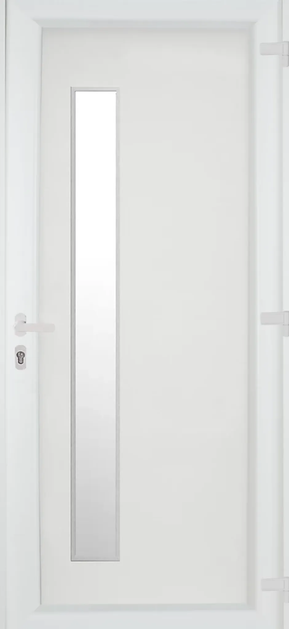 Fortia Porte d'entrée pvc blanc RAL 9003 Gatteo 96 x h.218 cm poussant gauche