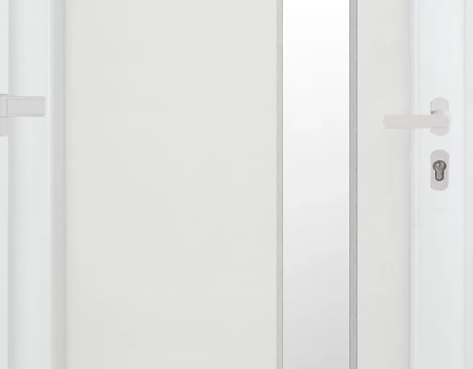 Fortia Porte d'entrée pvc blanc RAL 9003 Gatteo 96 x h.218 cm poussant gauche