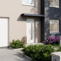 Fortia Porte d'entrée pvc blanc RAL 9003 Gatteo 96 x h.218 cm poussant gauche