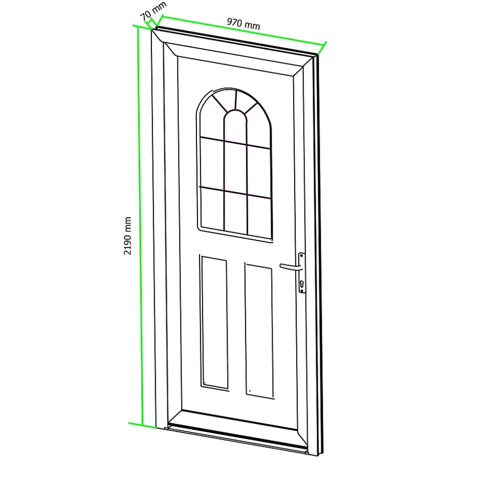 Porte d'entrée pvc blanc RAL 9003 Ameglia 97 x h.219 cm poussant gauche-Fortia New