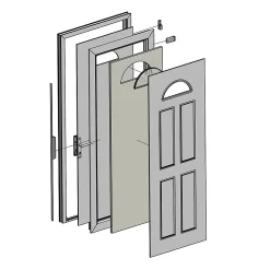 Fortia Porte d'entrée pvc blanc RAL 9003 Lorne 97 x h.219 cm poussant droit