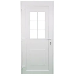 Porte d'entrée pvc blanc RAL 9003 Mindil 97 x h.219 cm poussant droit-Fortia Online