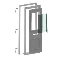 Porte d'entrée pvc blanc RAL 9003 Mindil 97 x h.219 cm poussant droit-Fortia Online