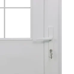 Porte d'entrée pvc blanc RAL 9003 Mindil 97 x h.219 cm poussant droit-Fortia Online