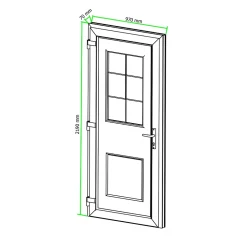 Porte d'entrée pvc blanc RAL 9003 Mindil 97 x h.219 cm poussant droit-Fortia Online