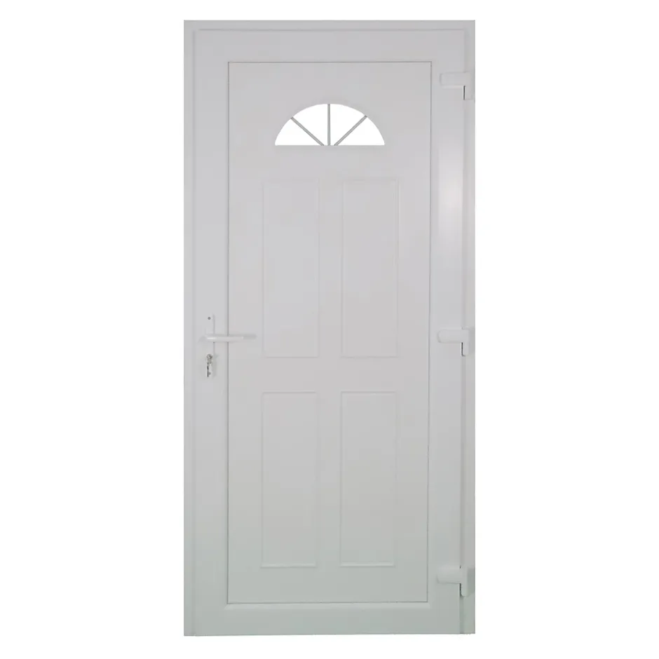Fortia Porte d'entrée pvc blanc RAL 9003 Lorne 97 x h.219 cm poussant gauche