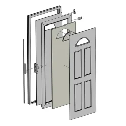 Fortia Porte d'entrée pvc blanc RAL 9003 Lorne 97 x h.219 cm poussant gauche