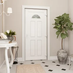 Fortia Porte d'entrée pvc blanc RAL 9003 Lorne 87 x h.219 cm poussant gauche